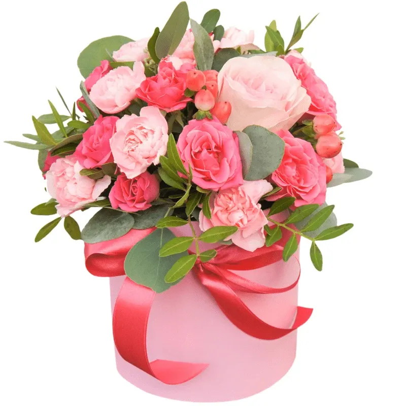 Цветы в коробке «Аллея любви»